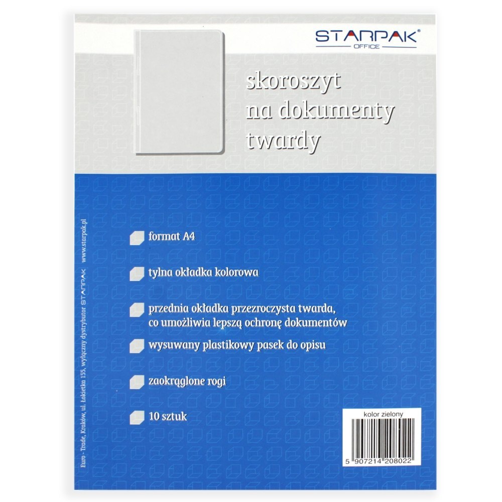 CLASSIFICATORE IN PVC RIGIDO PER DOCUMENTI A4 VERDE STARPAK 108398